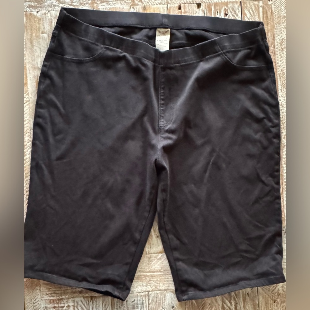 🖤Faded Glory Black Stretch Shorts 2X | Comfy Pull-On with Back Pockets🖤 ~XXL